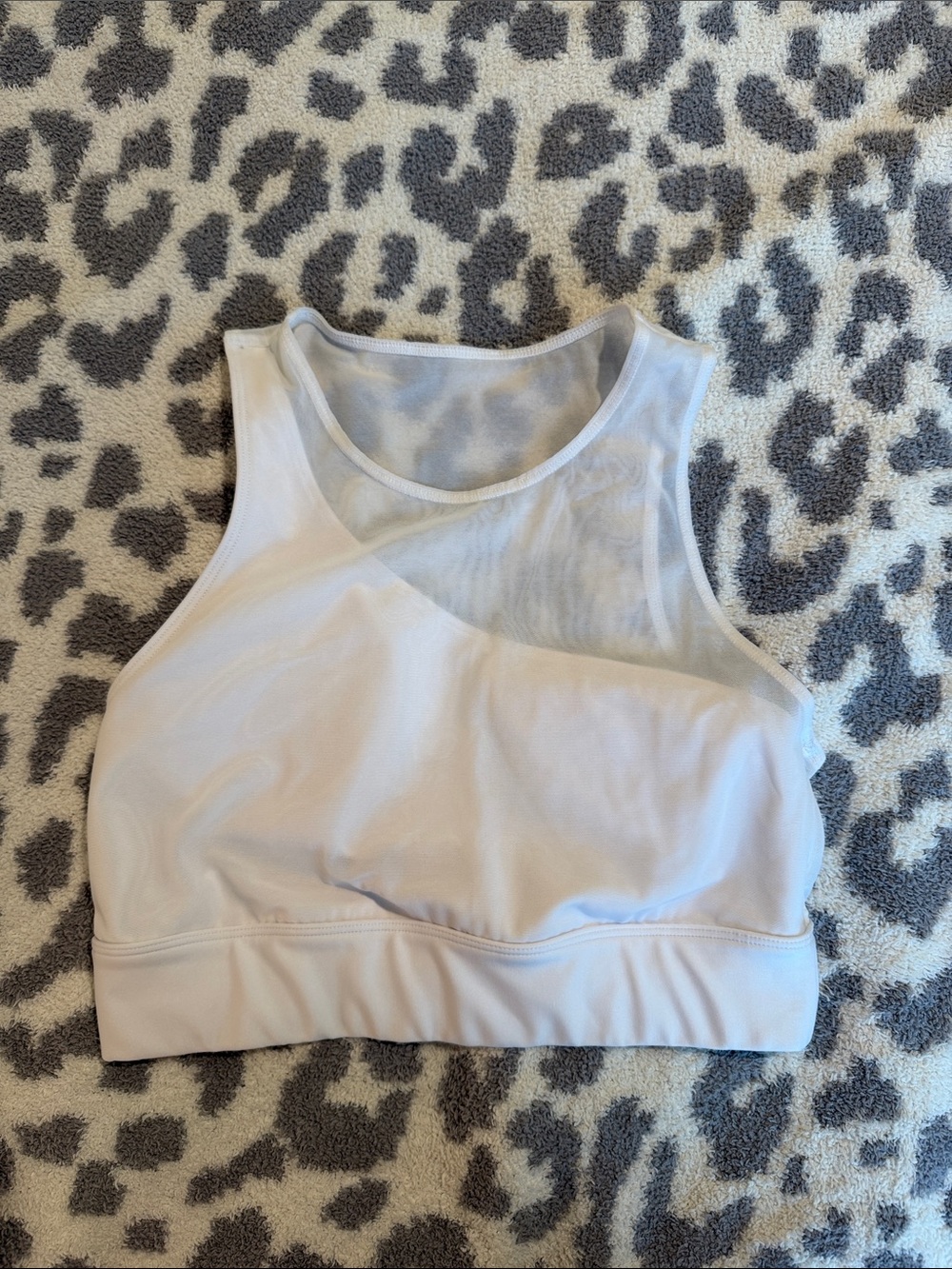 ALO Yoga High-Neck Mesh Panel Sports Bra in White